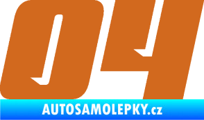 Samolepka Startovní číslo 04 typ 6 oříšková