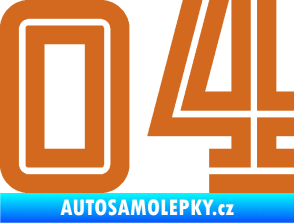 Samolepka Startovní číslo 04 typ 7 oříšková