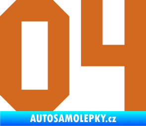 Samolepka Startovní číslo 04 oříšková