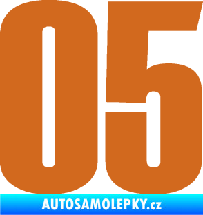 Samolepka Startovní číslo 05 typ 2 oříšková