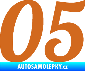 Samolepka Startovní číslo 05 typ 3 oříšková