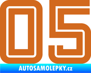 Samolepka Startovní číslo 05 typ 7 oříšková