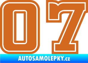 Samolepka Startovní číslo 07 typ 5 oříšková