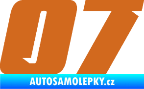 Samolepka Startovní číslo 07 typ 6 oříšková