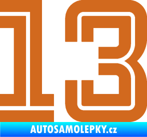 Samolepka Startovní číslo 13 typ 7 oříšková