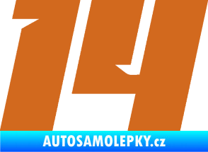 Samolepka Startovní číslo 14 typ 6 oříšková
