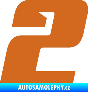 Samolepka Startovní číslo 2 typ 6 oříšková