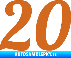 Samolepka Startovní číslo 20 typ 3           oříšková
