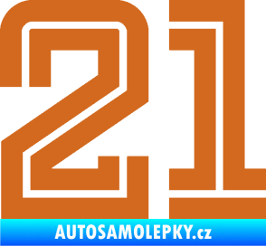Samolepka Startovní číslo 21 typ 7 oříšková