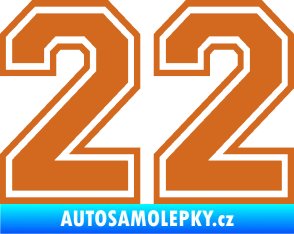 Samolepka Startovní číslo 22 typ 4 oříšková