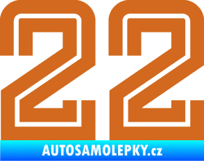 Samolepka Startovní číslo 22 typ 7 oříšková