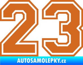 Samolepka Startovní číslo 23 typ 4 oříšková