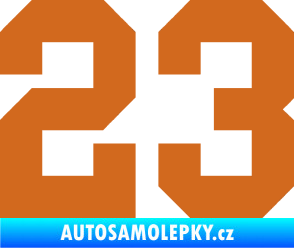 Samolepka Startovní číslo 23 oříšková