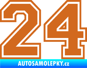 Samolepka Startovní číslo 24 typ 4 oříšková