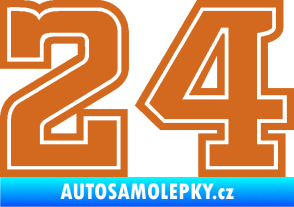 Samolepka Startovní číslo 24 typ 5 oříšková