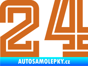 Samolepka Startovní číslo 24 typ 7 oříšková