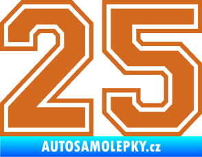 Samolepka Startovní číslo 25 typ 4 oříšková