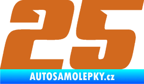 Samolepka Startovní číslo 25 typ 6 oříšková