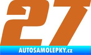 Samolepka Startovní číslo 27 typ 6 oříšková