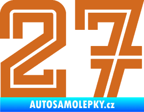 Samolepka Startovní číslo 27 typ 7 oříšková