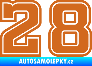 Samolepka Startovní číslo 28 typ 5 oříšková