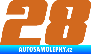 Samolepka Startovní číslo 28 typ 6 oříšková