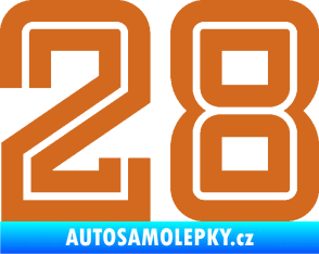 Samolepka Startovní číslo 28 typ 7 oříšková