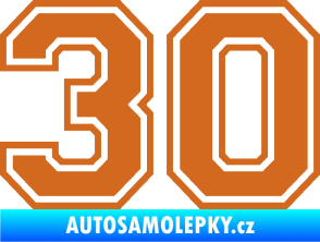 Samolepka Startovní číslo 30 typ 4 oříšková