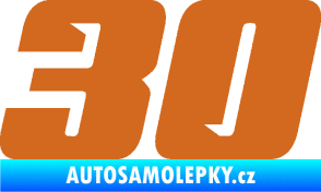 Samolepka Startovní číslo 30 typ 6 oříšková