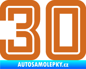 Samolepka Startovní číslo 30 typ 7 oříšková