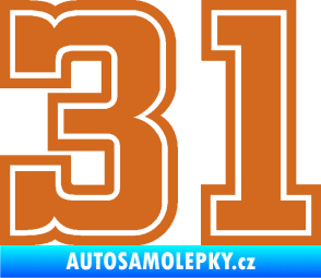 Samolepka Startovní číslo 31 typ 5 oříšková
