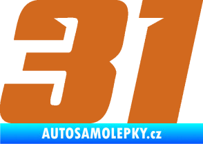 Samolepka Startovní číslo 31 typ 6 oříšková