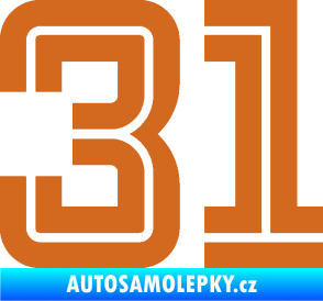 Samolepka Startovní číslo 31 typ 7 oříšková