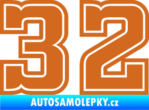 Samolepka Startovní číslo 32 typ 5 oříšková