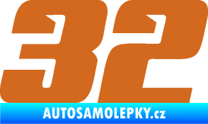 Samolepka Startovní číslo 32 typ 6 oříšková