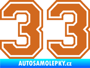 Samolepka Startovní číslo 33 typ 4 oříšková
