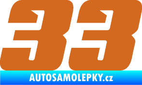 Samolepka Startovní číslo 33 typ 6 oříšková