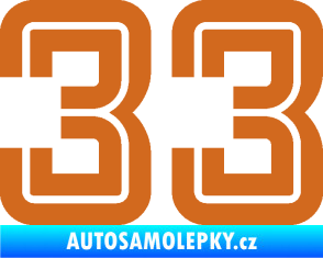 Samolepka Startovní číslo 33 typ 7 oříšková