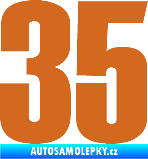 Samolepka Startovní číslo 35 typ 2  oříšková