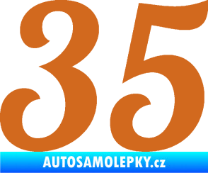 Samolepka Startovní číslo 35 typ 3 oříšková