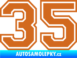 Samolepka Startovní číslo 35 typ 4 oříšková