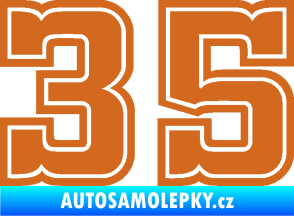 Samolepka Startovní číslo 35 typ 5 oříšková