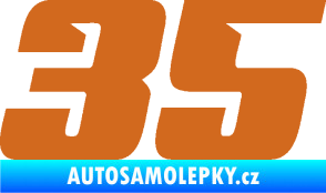 Samolepka Startovní číslo 35 typ 6 oříšková