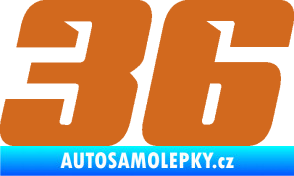 Samolepka Startovní číslo 36 typ 6 oříšková
