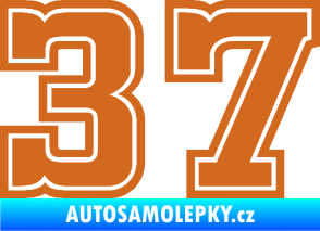 Samolepka Startovní číslo 37 typ 5 oříšková