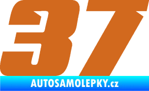 Samolepka Startovní číslo 37 typ 6 oříšková