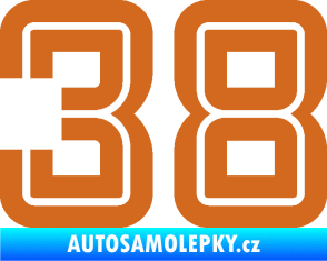 Samolepka Startovní číslo 38 typ 7 oříšková