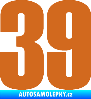 Samolepka Startovní číslo 39 typ 2      oříšková