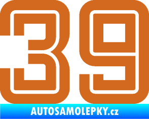 Samolepka Startovní číslo 39 typ 7 oříšková