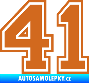 Samolepka Startovní číslo 41 typ 4 oříšková